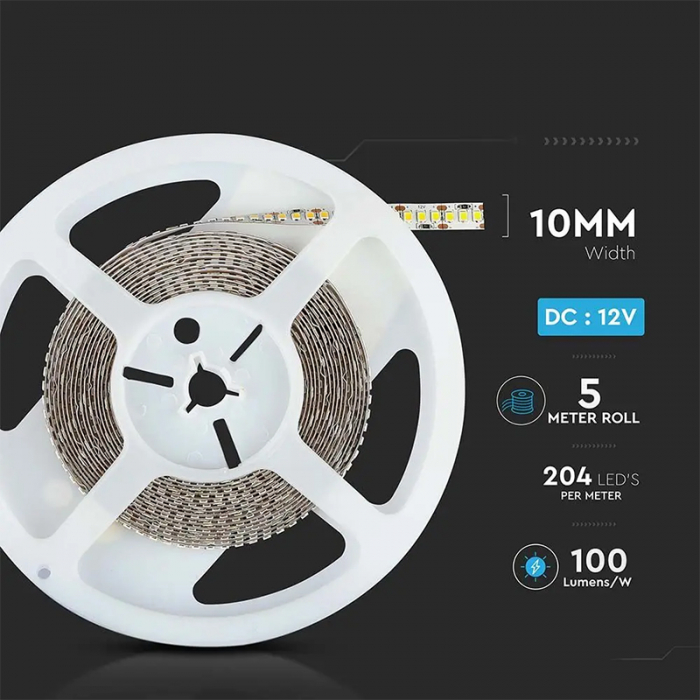 Banda led smd2835 204led/m 4000k ip20 5m V-tac [9]