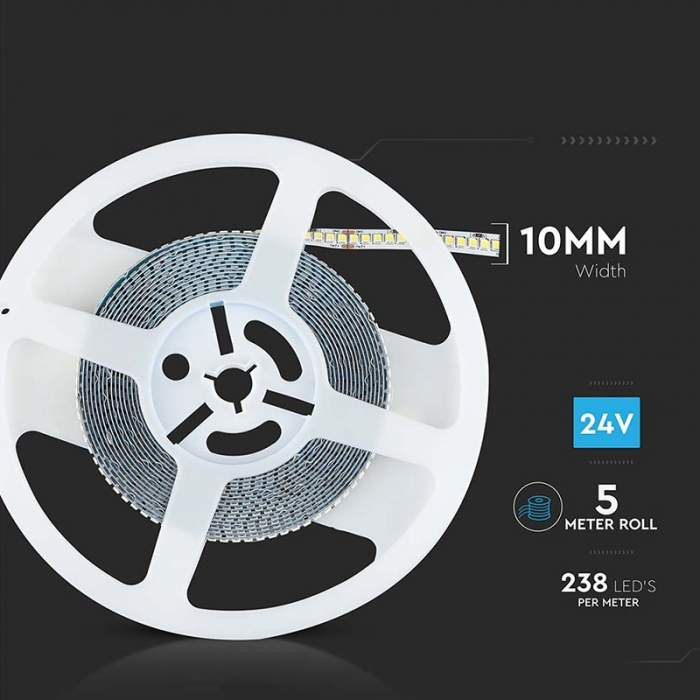 Banda led smd2835 24v 6400k ip20 5m V-tac [12]