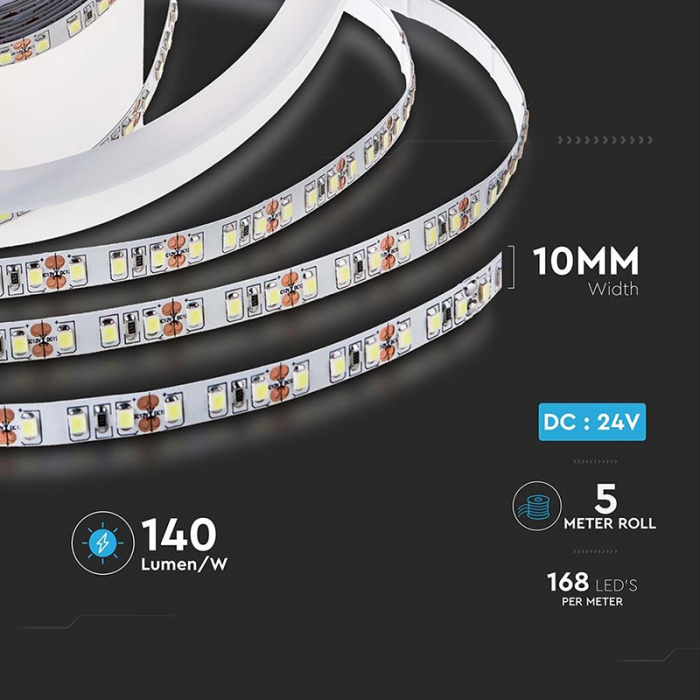 Banda led smd2835 24v 6400k ip20 5m V-tac [7]