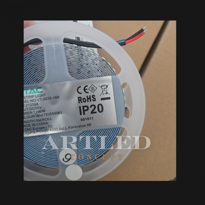 Banda led smd2835 24v 6400k ip20 5m V-tac [2]