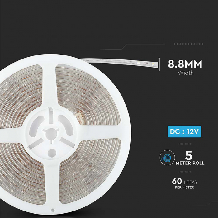 BANDA LED SMD3528 60LED/M 4.2W/M 3000K IP65 5M [12]