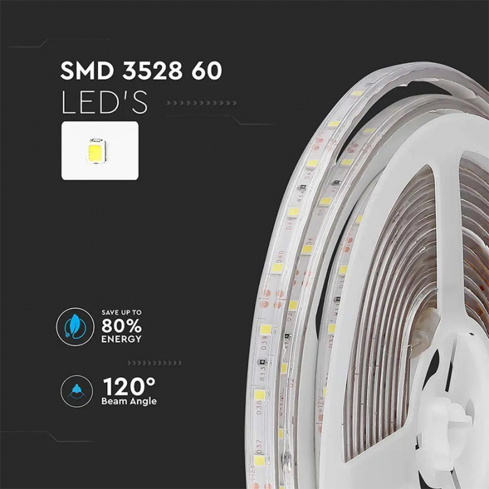 Banda led smd3528 60led/m 4500k ip65 5m V-Tac [12]