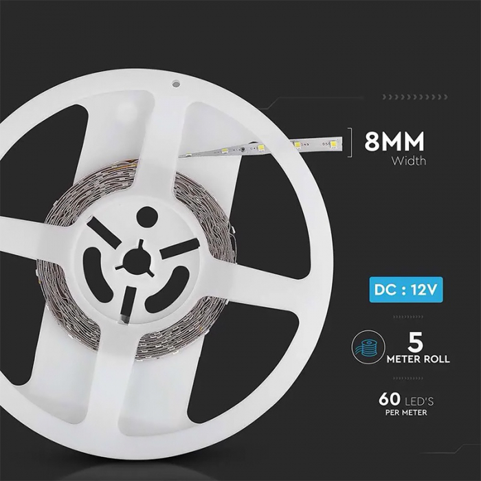 Banda led smd3528 60led/m 6000k ip20 5m V-tac [12]