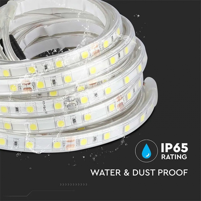 Banda led smd5050 24v 60led/m 4000k ip65 5m V-tac [10]
