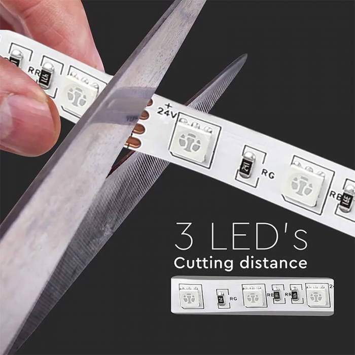 Banda led smd5050 24v 60led/m 6400k ip20 5m V-tac [10]