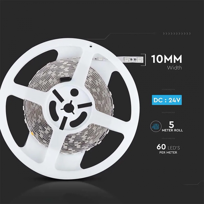 Banda led smd5050 24v 60led/m 6400k ip20 5m V-tac [12]