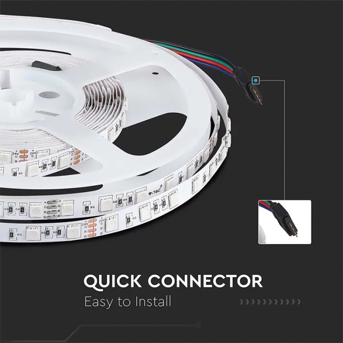 Banda led smd5050 24v 60led/m 6400k ip20 5m V-tac [8]