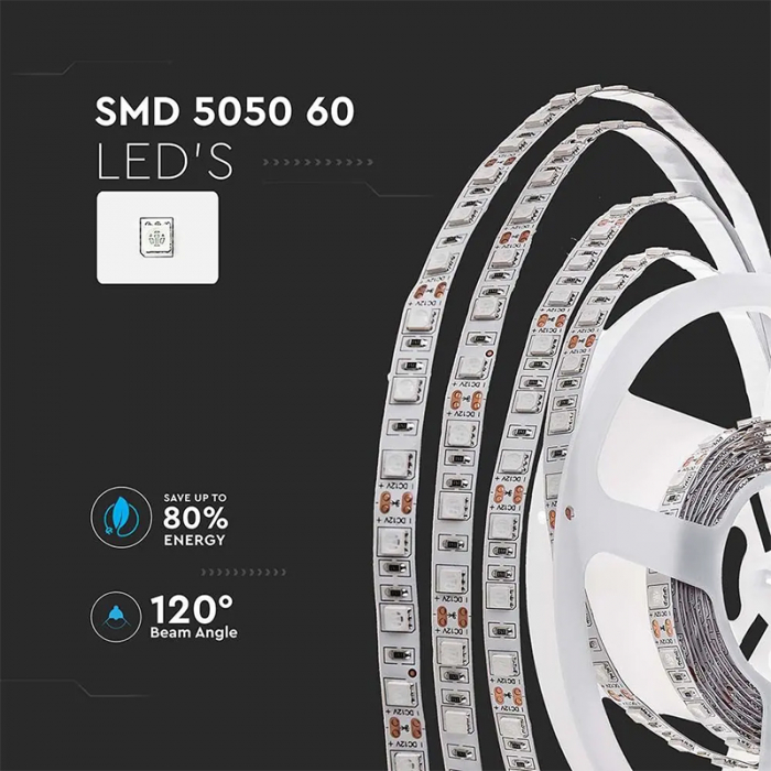 BANDA LED SMD5050 60LED/M 3000K IP20 5M [4]