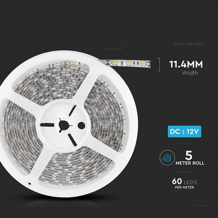 Banda led smd5050 60led/m 3000k ip65 5m V-tac [13]