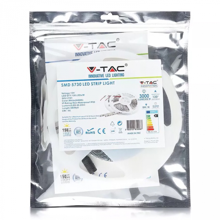Banda led smd5730 120led/m 4500k ip20 5m V-tac [5]