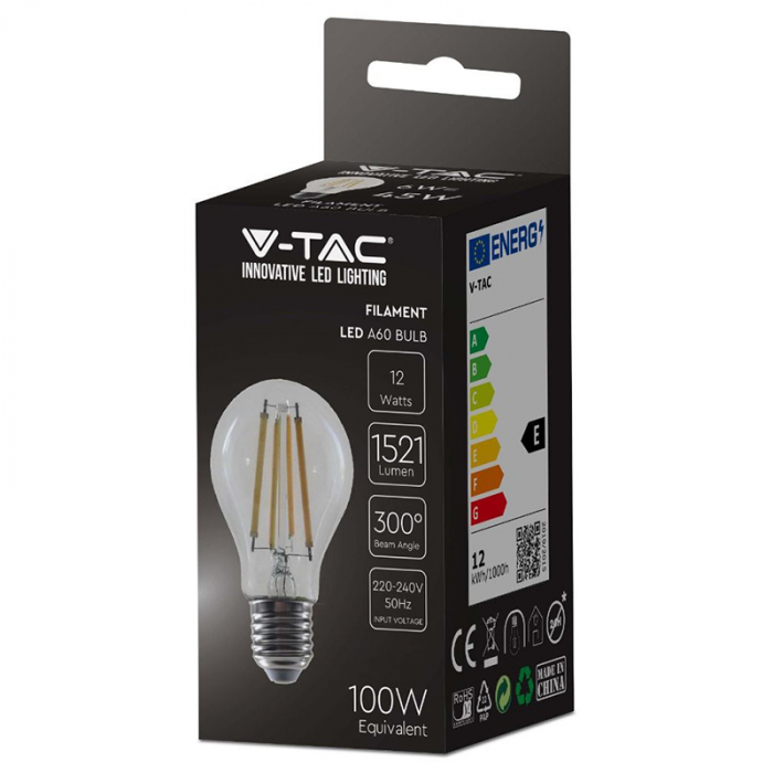 BEC A60 E27 FILAMENT LED 12W 3000K ALB CALD [3]