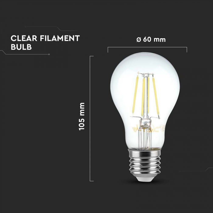 Bec A60 E27 FILAMENT LED 12W 6500K ALB rece [4]