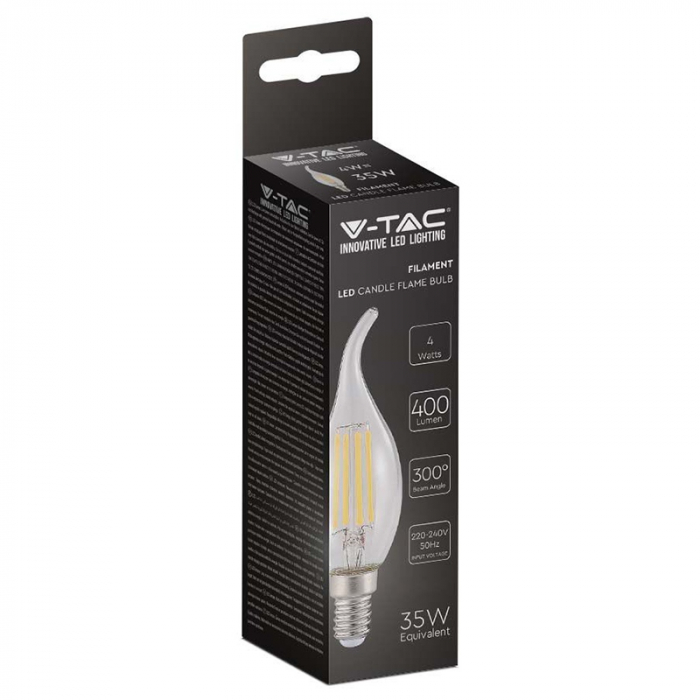 Bec e14 cu filament led 4w 4000k V-tac [3]