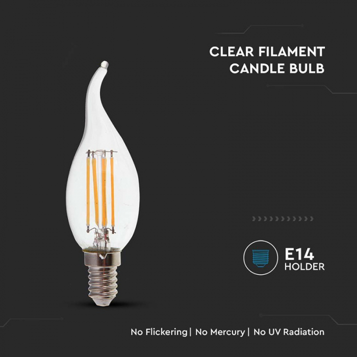 Bec e14 cu filament led 4w 4000k V-tac [5]
