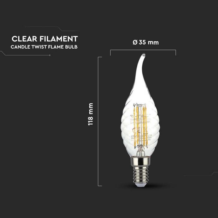 BEC E14 CU FILAMENT LED 4W 6500K MODEL SPIRALA [4]