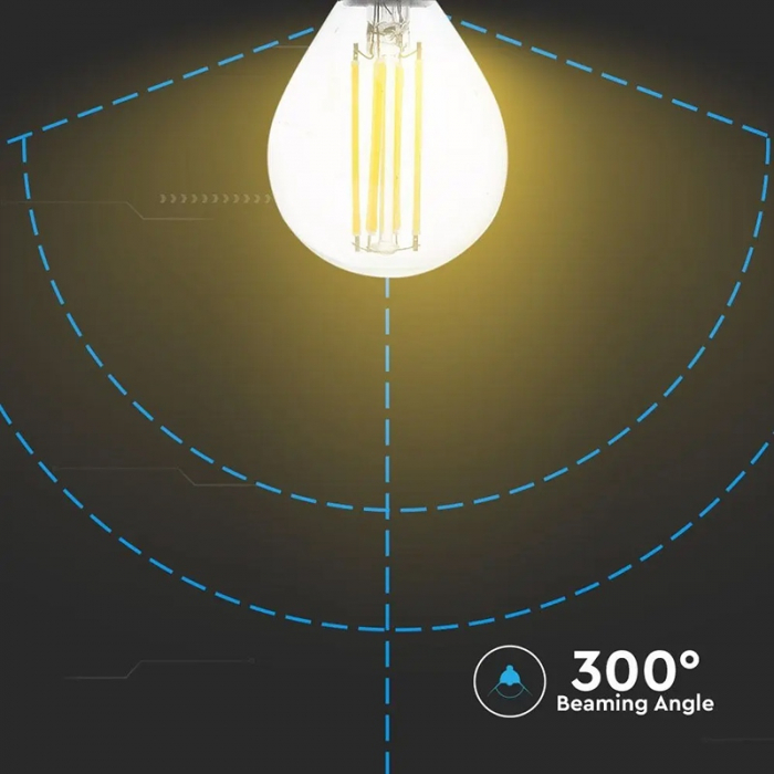 Bec e14 p45 cu filament led 6w 2700k V-tac [5]