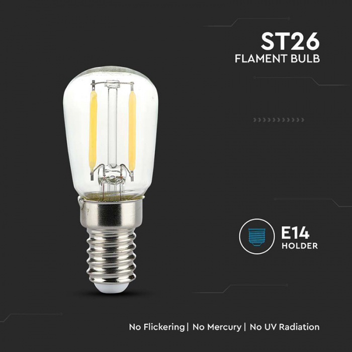 Bec e14 st26 cu filament led 2w 4000k alb neutru V-tac [5]