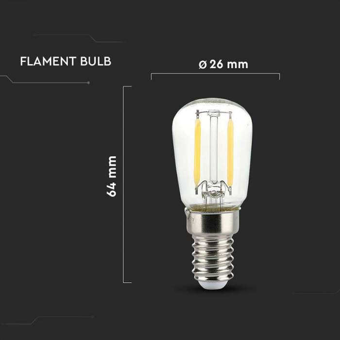 Bec e14 st26 cu filament led 2w 4000k alb neutru V-tac [4]