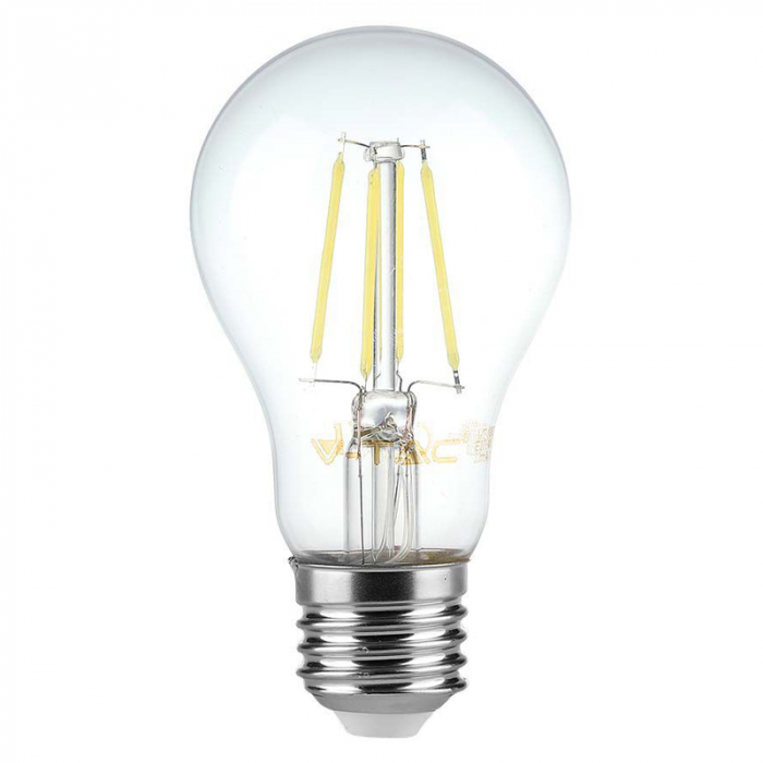 ec e27 a60 cu filament dimabil led 8w 3000k alb cald V-tac [2]