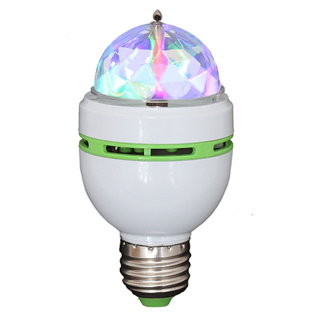 Bec E27 cu LED-uri RGB 1W x 3 Cap Rotativ [1]