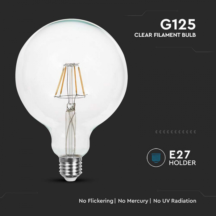 BEC E27 G125 CU FILAMENT LED 6W 3000K [5]