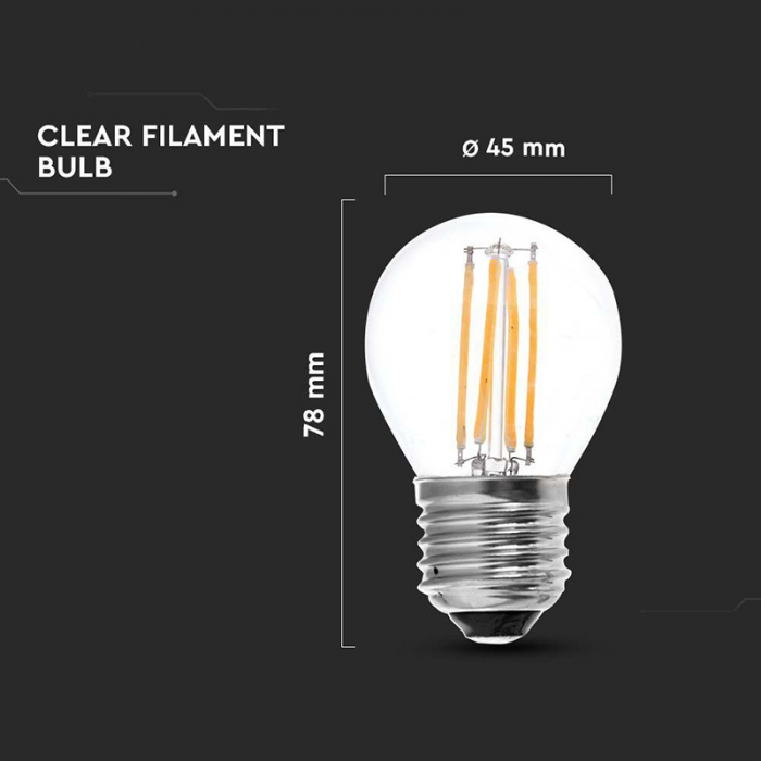 BEC E27 G45 CU FILAMENT LED 4W 3000K [4]