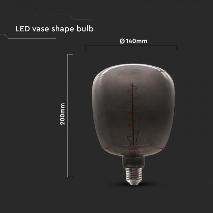 Bec filament led 4W E27 sticlă neagră V-tac [4]