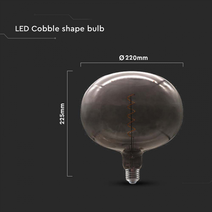 Bec filament led 4W E27 sticlă neagră V-tac [4]