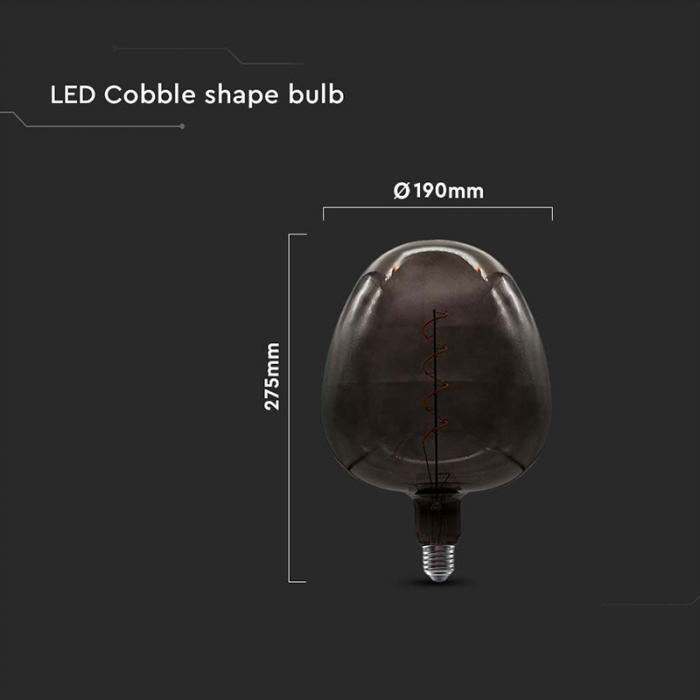 Bec filament led 4W E27 sticlă neagră V-tac [4]