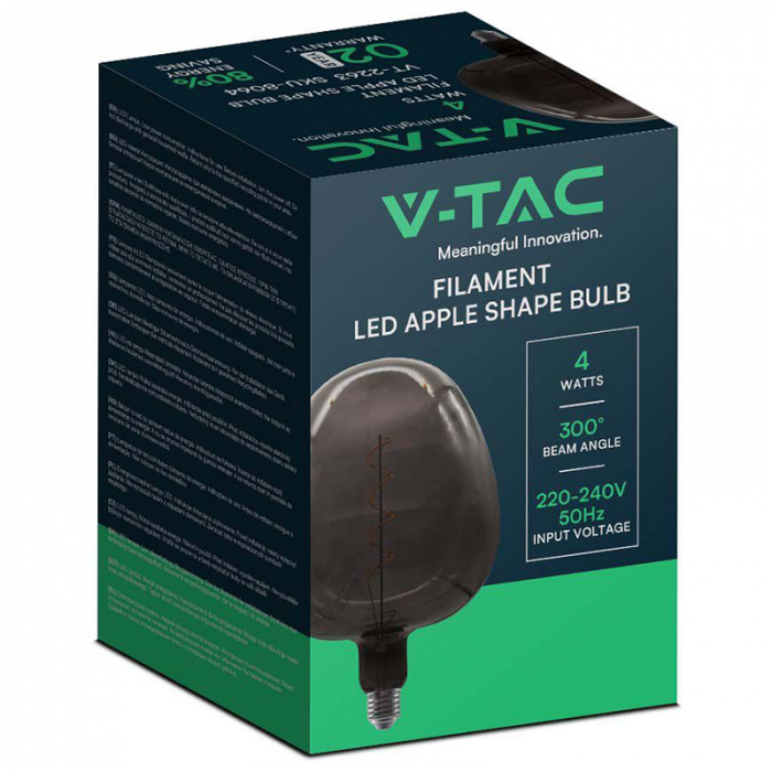 Bec filament led 4W E27 sticlă neagră V-tac [3]