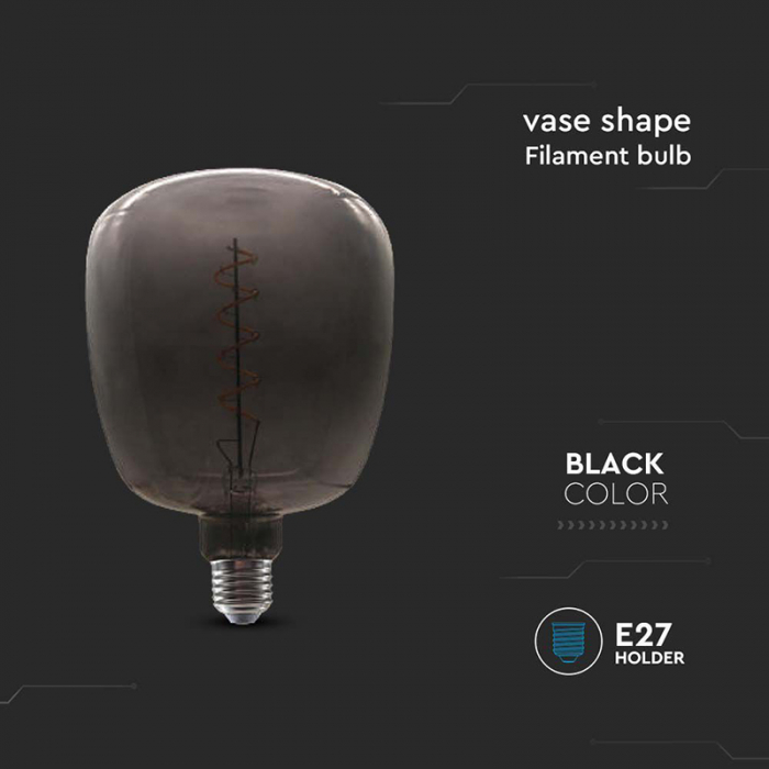 Bec filament led 4W E27 sticlă neagră V-tac [5]