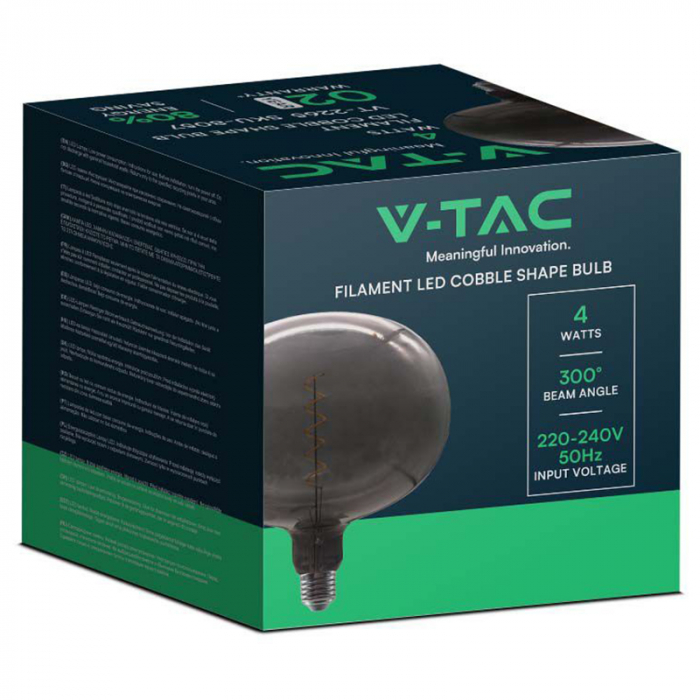 Bec filament led 4W E27 sticlă neagră V-tac [3]