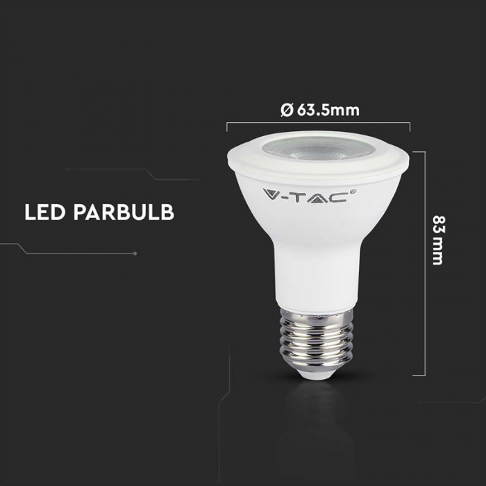 BEC V-TAC LED 5.8W PAR20 E27 4000K ALB NEUTRU [8]