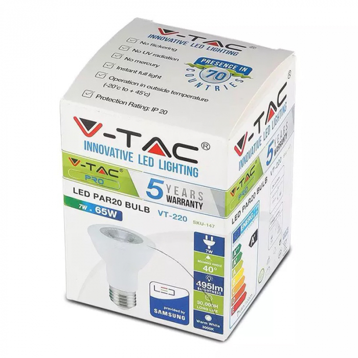 BEC LED 7W PAR20 E27 4000K ALB NEUTRU [6]
