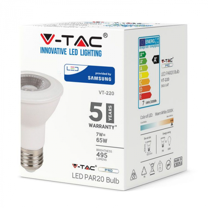 BEC LED 7W PAR20 E27 4000K ALB NEUTRU [5]