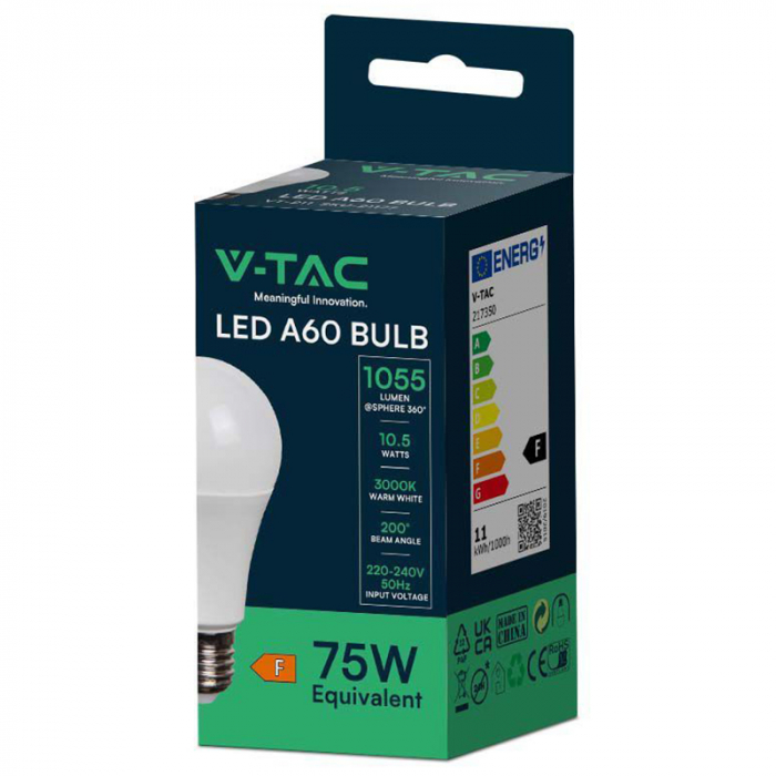 BEC LED A60 E27 10.5W 3000K ALB CALD [3]