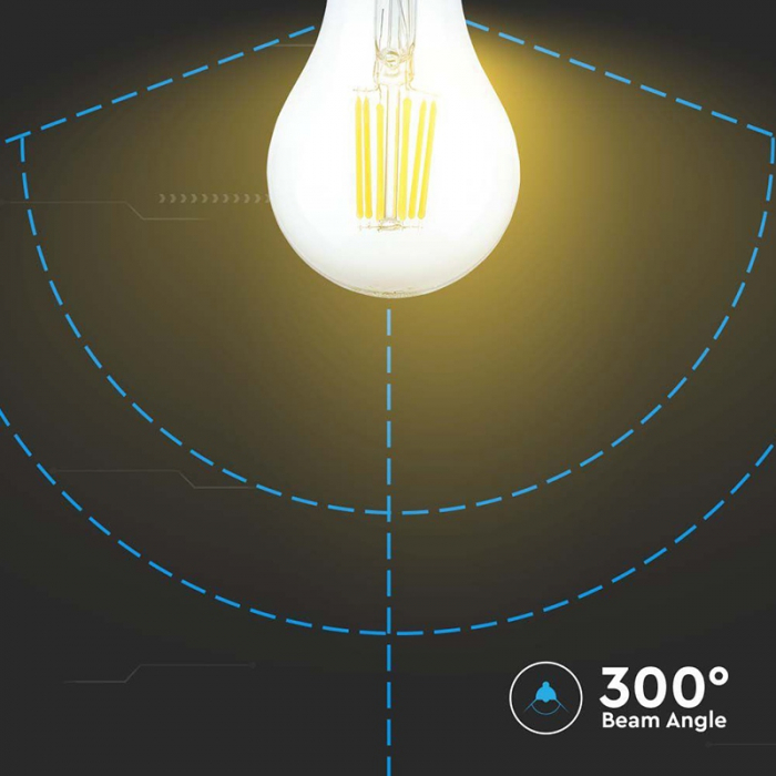 Bec led a60 e27 10w cu filament 4000k V-tac [6]