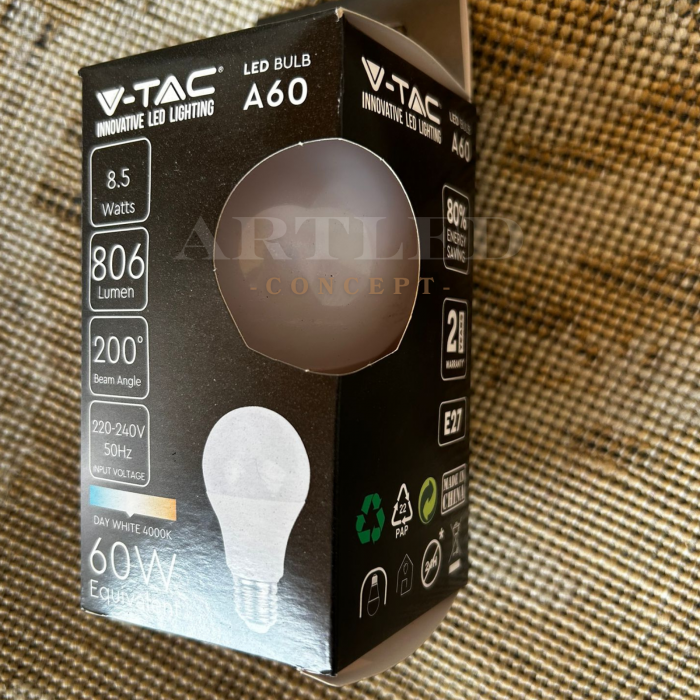 Bec LED A60 E27 8.5W 4000K ALB NEUTRU [3]