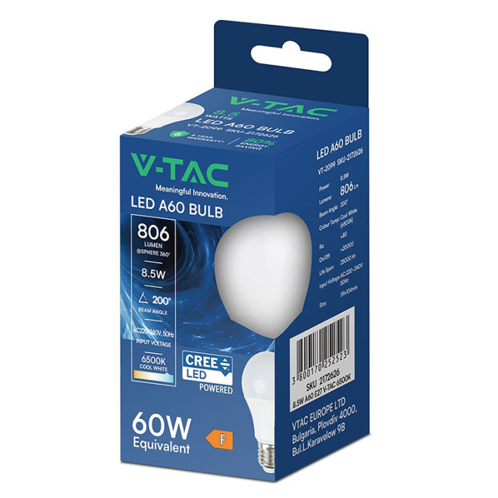 BEC LED A60 E27 8.5W 6500K ALB RECE CIP CREE [3]