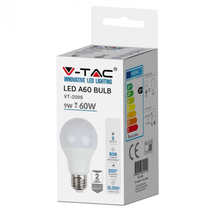 BEC LED A60 E27 9W 2700K ALB CALD [3]