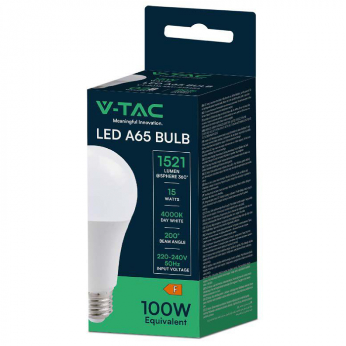 Bec Led A65 E27 15W 4000K ALB NEUTRU [3]
