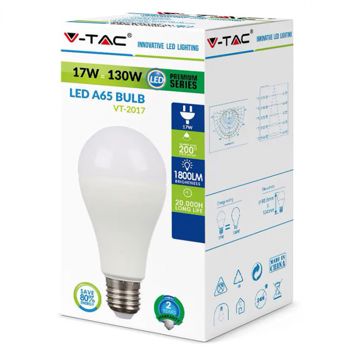 BEC LED A65 E27 17W 4500K ALB NEUTRU [3]