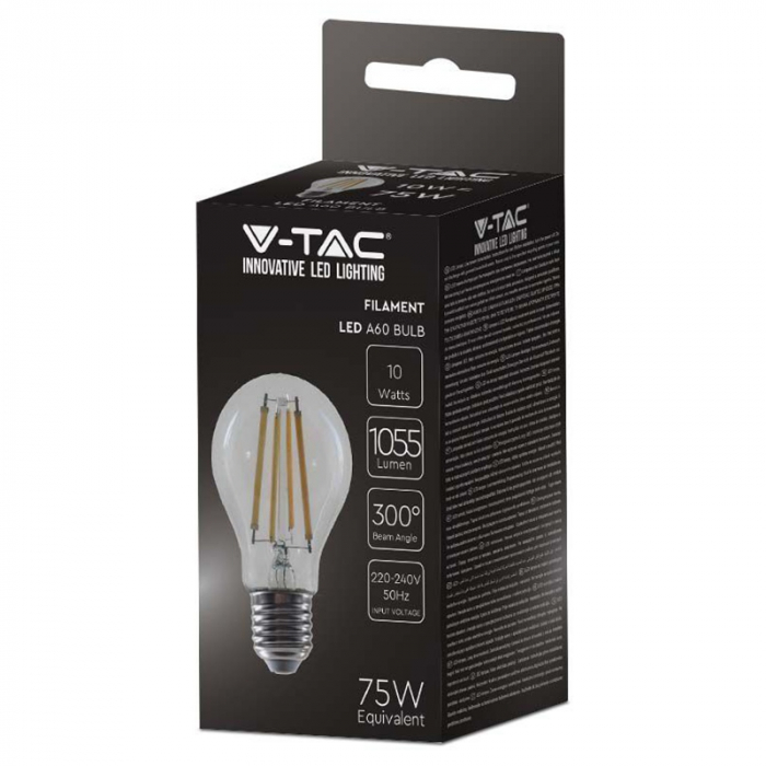 Bec led a67 e27 10w cu filament 6500k V-tac. [3]