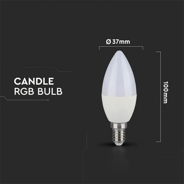 Bec led e14 3.5w dimabil rgb și 4500k + telecomandă V-tac [3]