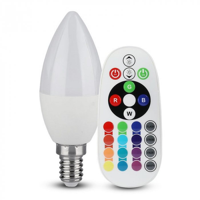 BEC LED E14 3.5W DIMABIL RGB SI 6400K + TELECOMANDA [3]