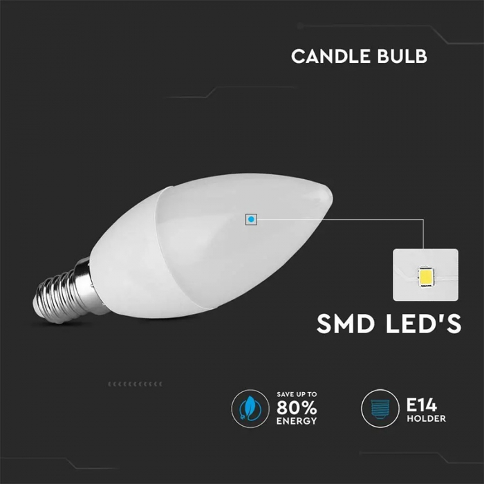 Bec led e14 3.7w 3000k alb cald V-tac [6]