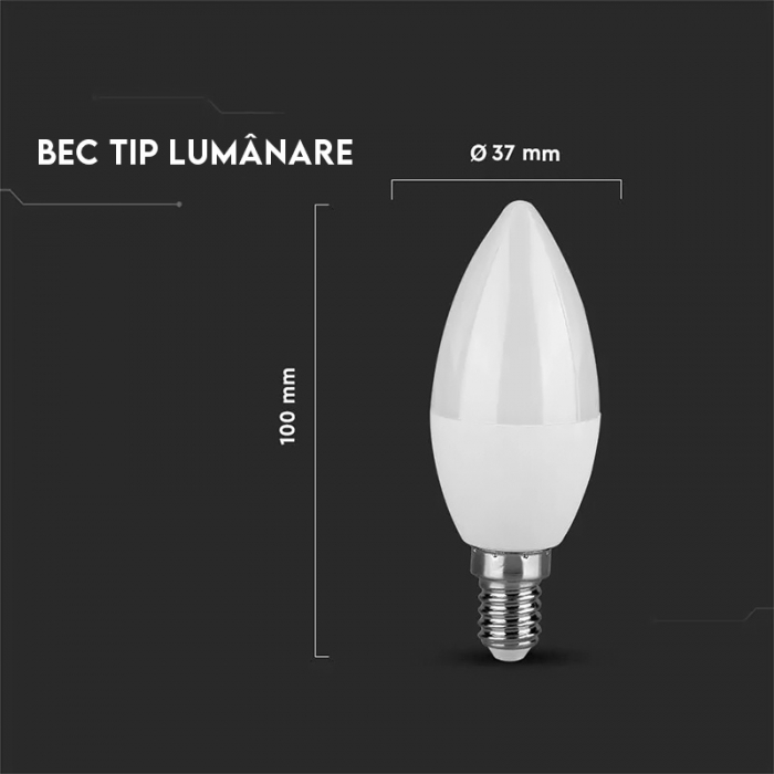 Bec led E14 3.7W 6500K ALB RECE [5]