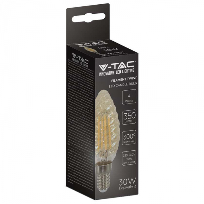 Bec led e14 4w cu filament 2200k V-tac [3]