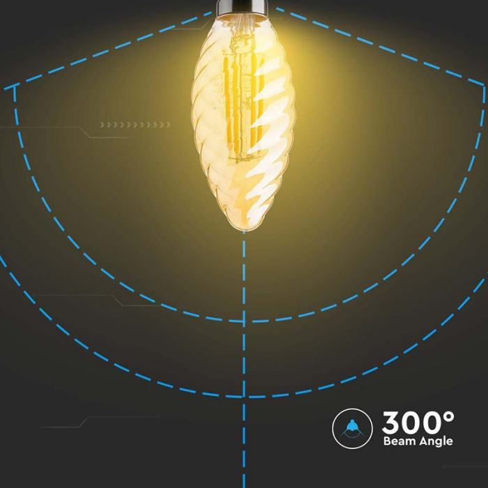Bec led e14 4w cu filament 2200k V-tac [6]