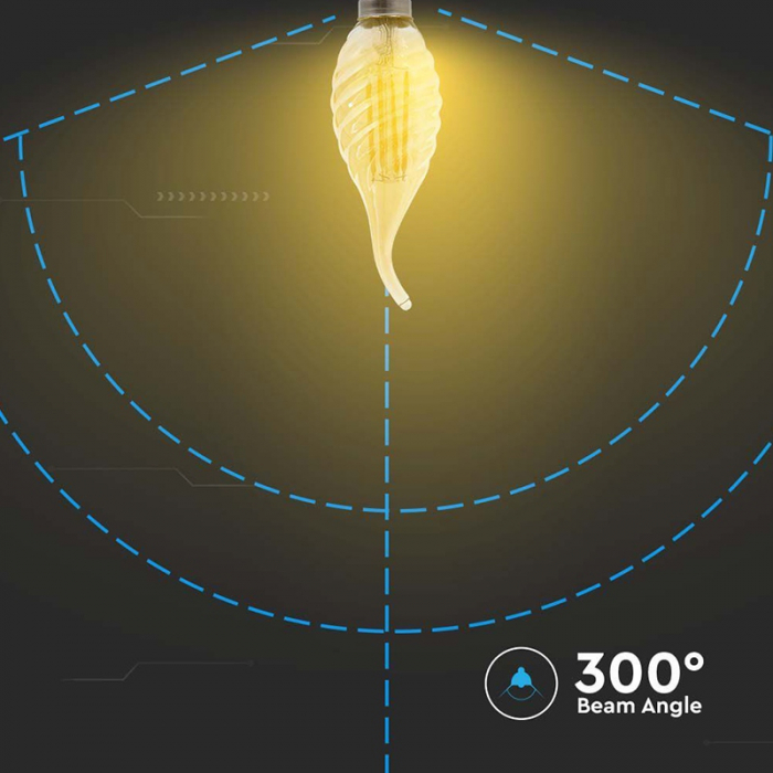 Bec Led E14 4W CU FILAMENT 2200K ALB CALD [6]